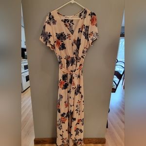 Woman's large candies pink floral high low dress